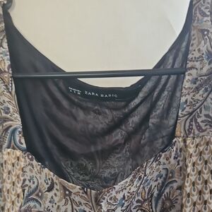 Zara Paisley Midi Dress - Black and Brown